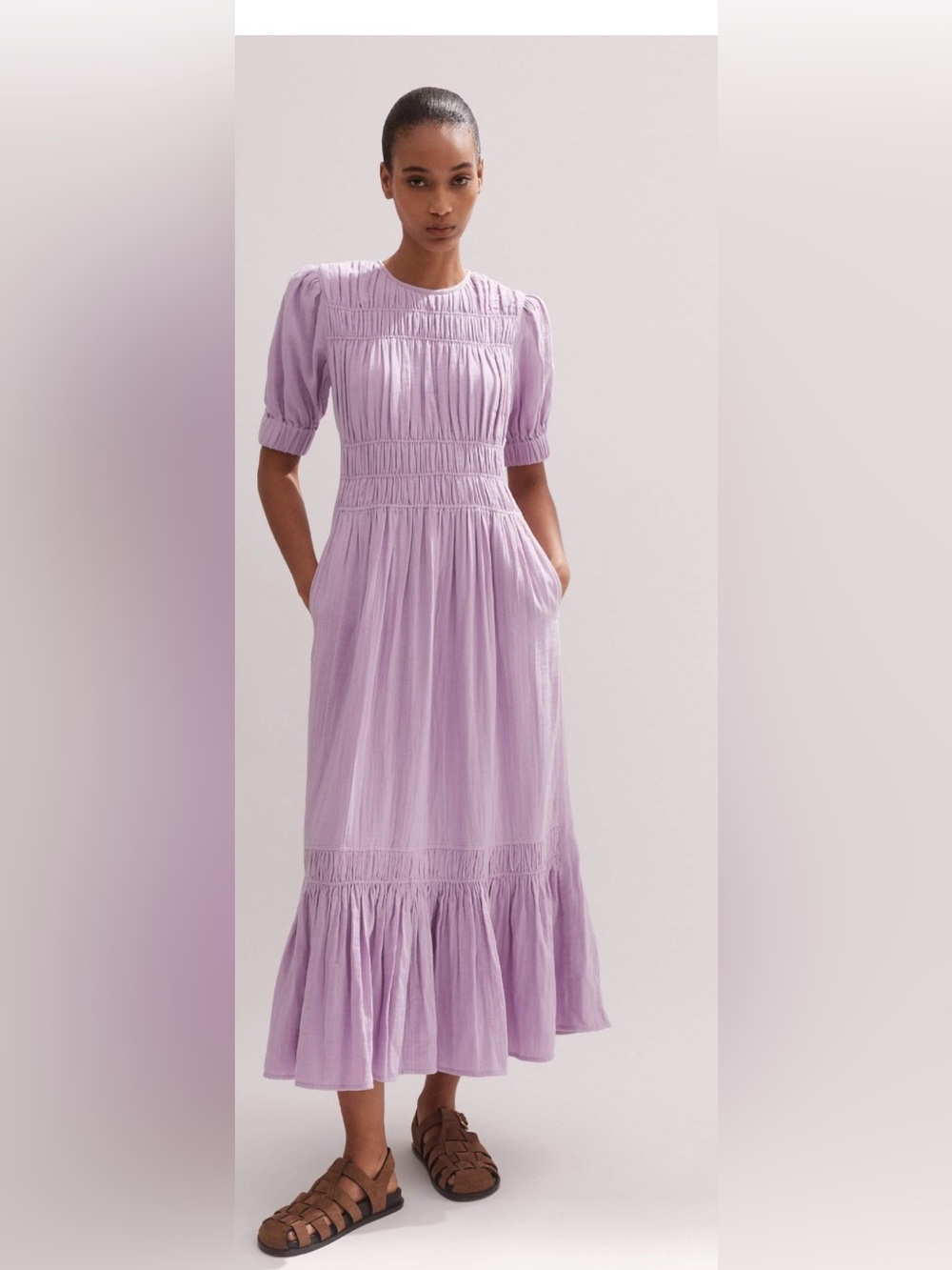 ME+EM Lavender Smocked Midi Dress - Women - Picture 8 of 8